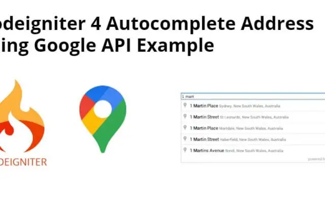 Codeigniter 4 Autocomplete Address using Google API Example
