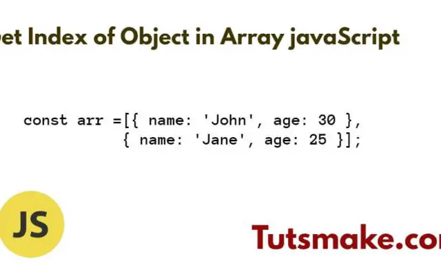 Get Index of Object in Array javaScript